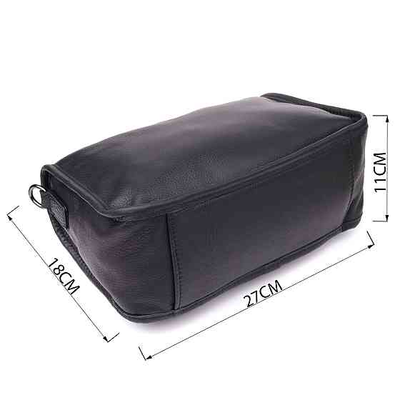 Сумка на плечо из натуральной кожи для женщин Vintage 23001 Черный Киев