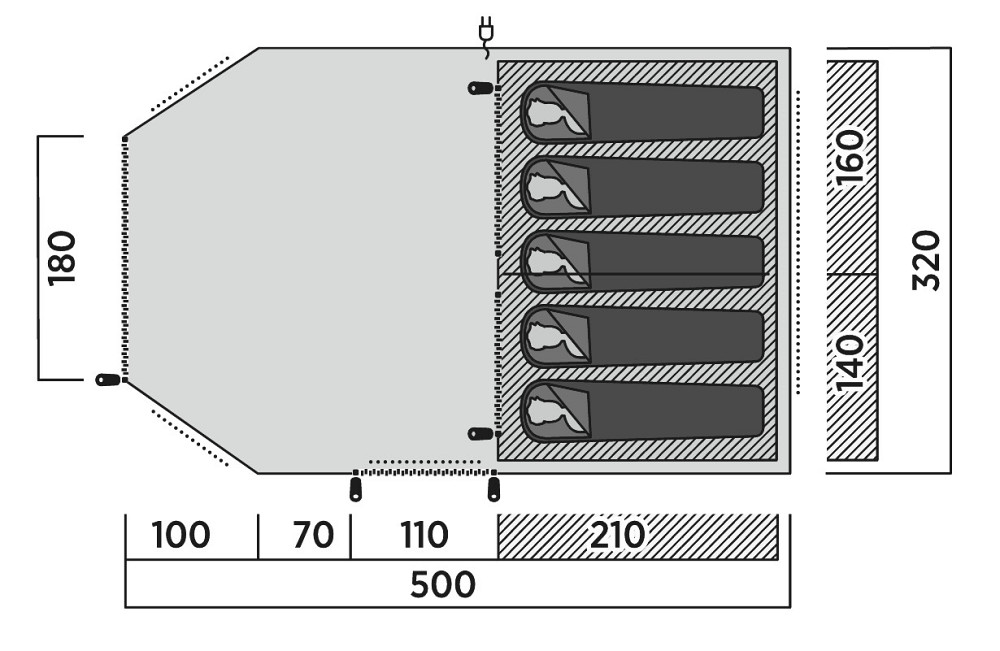 Палатка пятиместная Easy Camp Hamra 5 (120495) Київ - фото 7