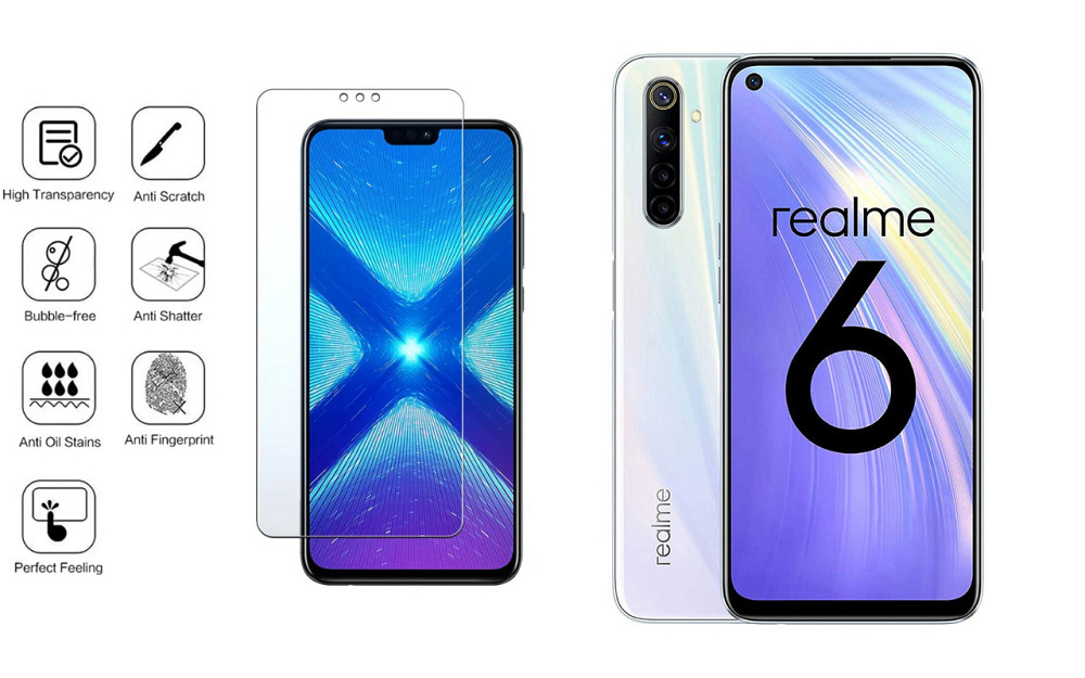 Защитное стекло NeoGlass для Realme 6, Realme 6i, Realme 6s, Realme 6 Pro – ультрапрозрачное и устойчивое Киев - изображение 4