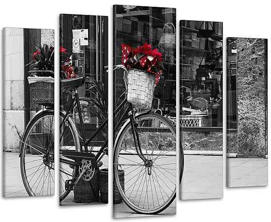 Модульная картина Цветы Велосипед  Art-101_5 110x160 см Киев