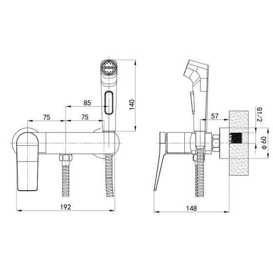 Змішувач для гігієнічного душу Mixxus Premium Degas 024   ( 11870 ) Харків