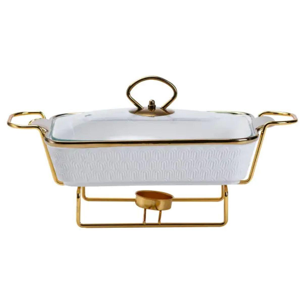 Мармит фарфоровый на 1 литр на металической подставке HP1013 Киев - изображение 1