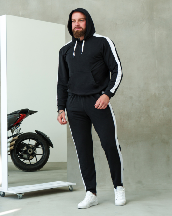 Костюм спортивный мужской лампасы весна Черный S Харьков