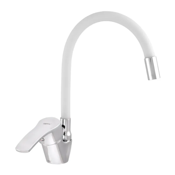 Кухонный смеситель Zerix YUB 279 с белым гибким изливом ZX1581 Харьков