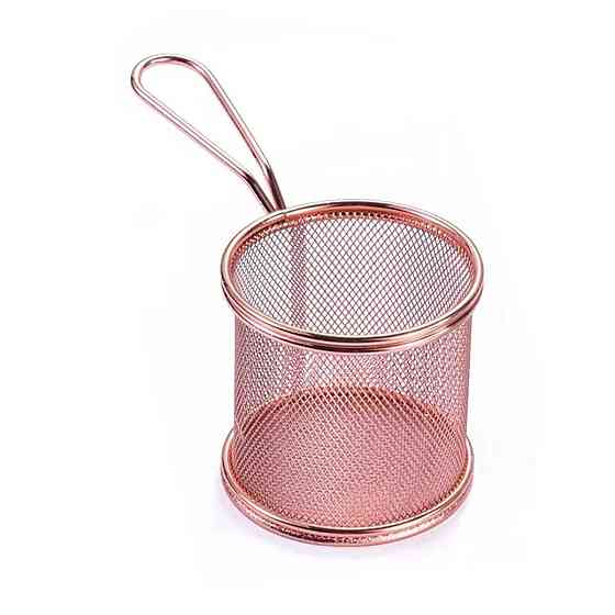 Zhongjing Кошик сервірувальний для картоплі фрі та снеків 9×9×9 см Рожевий HP-19-5-R Киев