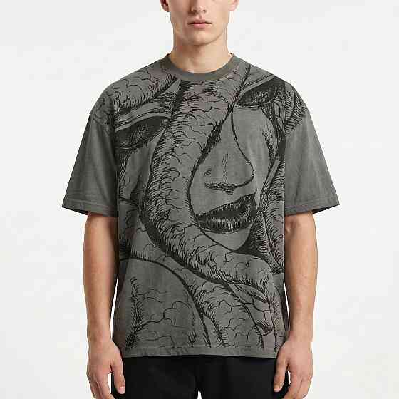 Футболка чоловіча з принтом аніме Берсерк Слан Оф Тхе оверсайз (S/M/L) Черний Дніпро