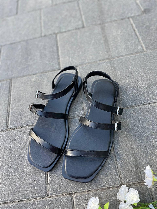 Tiffany Босоніжки жіночі чорні TIFFANY 1911 літні з натуральної шкіри / Шкіряні босоніжки на ни Коломия - фото 10