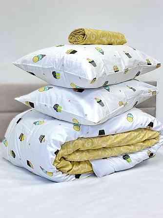 Ecotton Комплект постільної білизни Ecotton полуторний 150х215 см сатин Ice cream білий (рис. 2 Киев