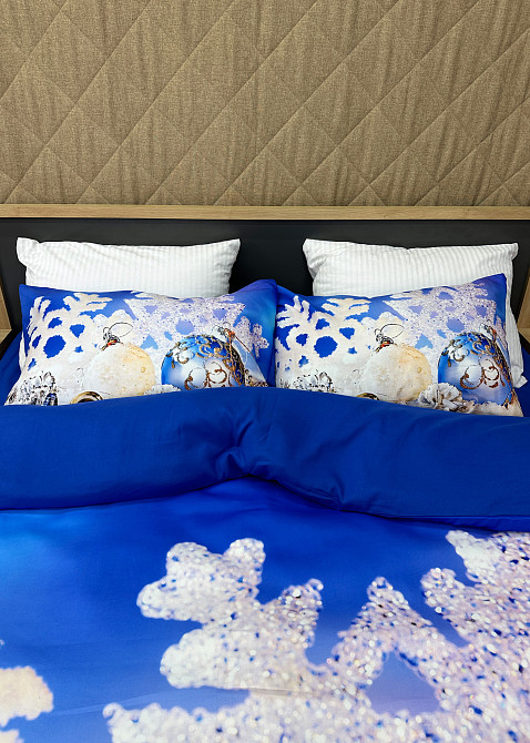 Комплект постільної білизни Фланель, Євро 200х220 з Різдвяним (Новорічним) принтом (88-199) Київ - фото 7