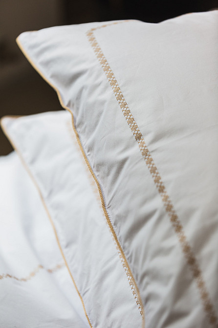 Ecotton Комплект постільної білизни Ecotton Євро з вишивкою та кантом український хрестик Gold Коломыя - изображение 5