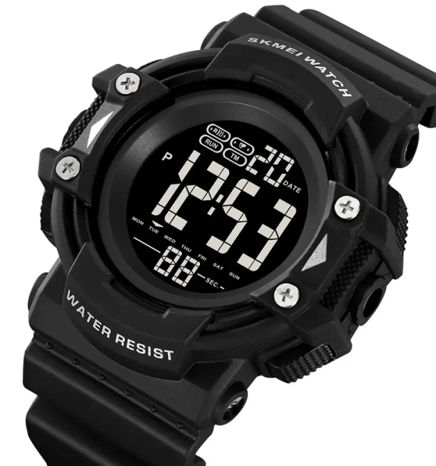 Часы мужские спортивные наручные Skmei 2195 (Черный с черным циферблатом) Винница - изображение 3