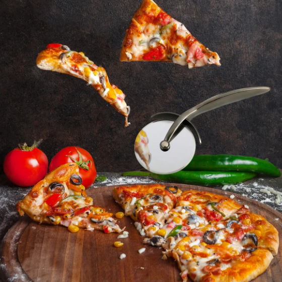 Ніж для піци цинковий сплав з TPR вставкою на ручці KAMILLE Житомир