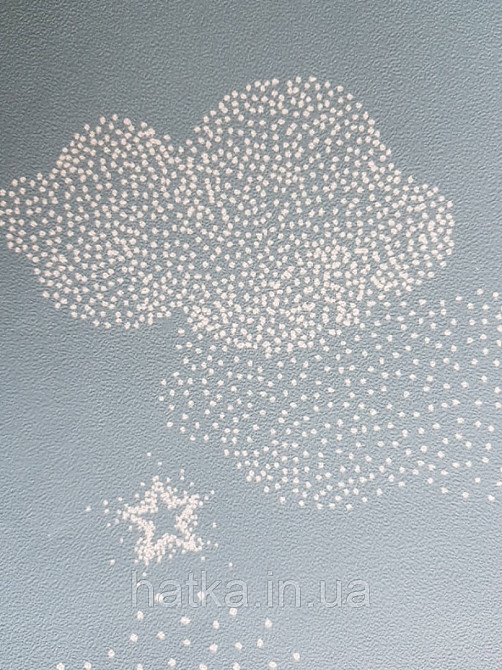 Шпалери флізелінові дитячі Lutece Tartine et Chocolat небо хмари хмари зорі місяць білі на сіро-синій Київ - фото 4