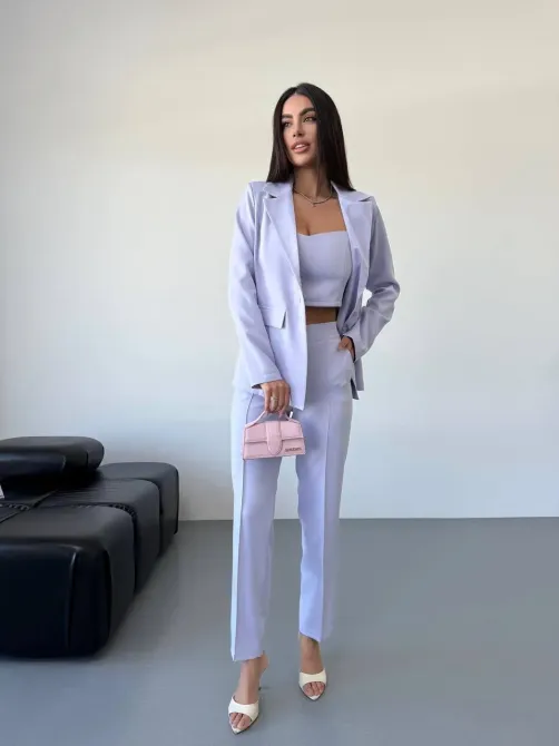 Стильний брючний костюм трійка із піджаком Одеса - фото 20