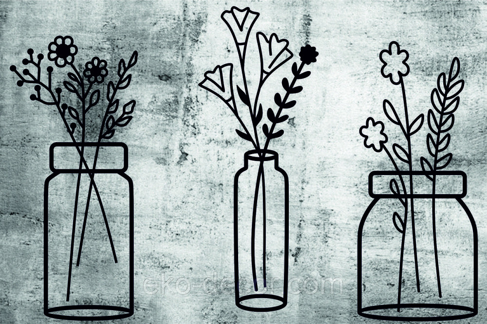 Декоративне настінне Панно «Квіти» Декор на стіну 70*90 см, Чорний Київ - фото 5