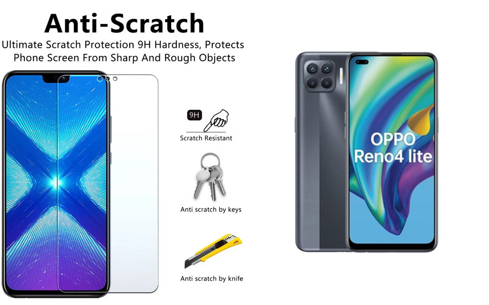 Защитное стекло NeoGlass для Oppo Reno 4 Lite – ультрапрозрачное и устойчивое Киев - изображение 1