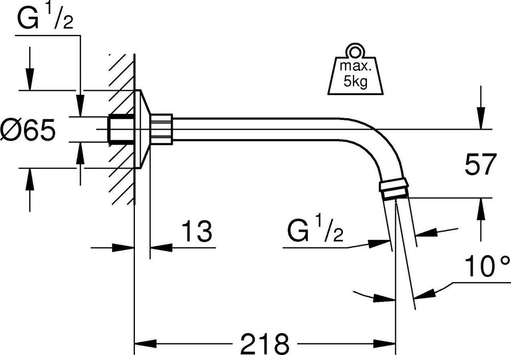Душовий кронштейн Grohe Relexa 218 мм   ( 27406000 ) 32800 Харків - фото 2