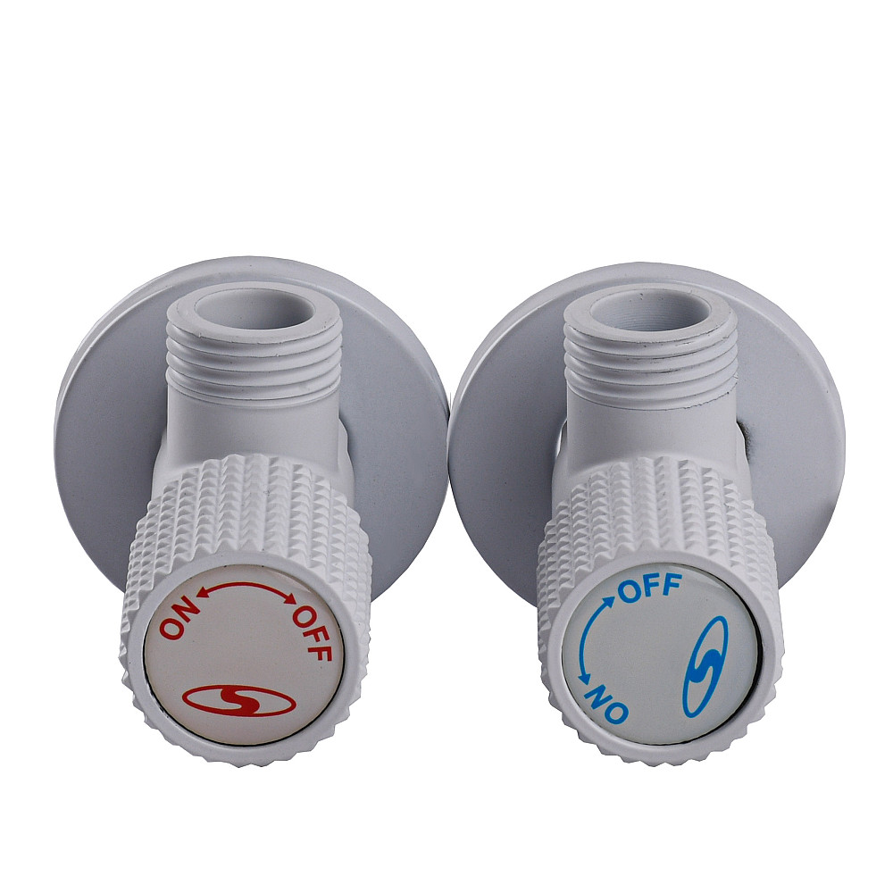 !!Набір кранів кутових кераміка SOLOMON EXCLUSIVE 1/2″X1/2″ 9889 WW  (White/White) (комплект2шт.) Тернопіль - фото 3