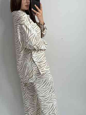 Костюм жіночий літній льон Бежевий Тварини принти XL-XXL Харків