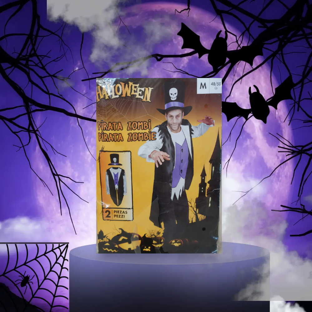 Костюм Зомбі Пірат для вечірки на Хелловін фрак, капелюх розмір М 48-50 чорний Київ - фото 5