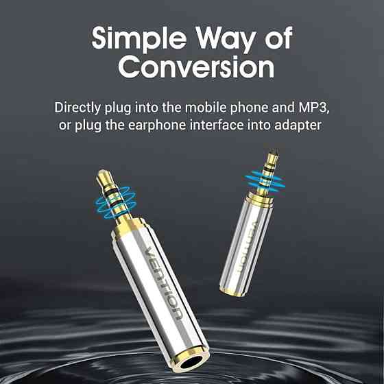 Адаптер Vention 2.5mm Male to 3.5mm Female Audio Adapter Silvery Metal Type (VAB-S02) Київ