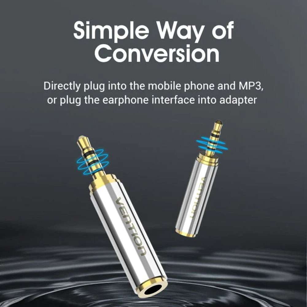 Адаптер Vention 2.5mm Male to 3.5mm Female Audio Adapter Silvery Metal Type (VAB-S02) Київ - фото 3