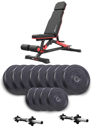 Набір Elitum Titan гантелі 2х26кг з лавою Hop-Sport HS-2090 HB Киев