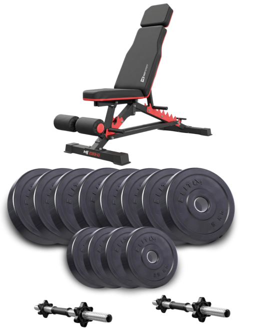 Набір Elitum Titan гантелі 2х26кг з лавою Hop-Sport HS-2090 HB Киев - изображение 1