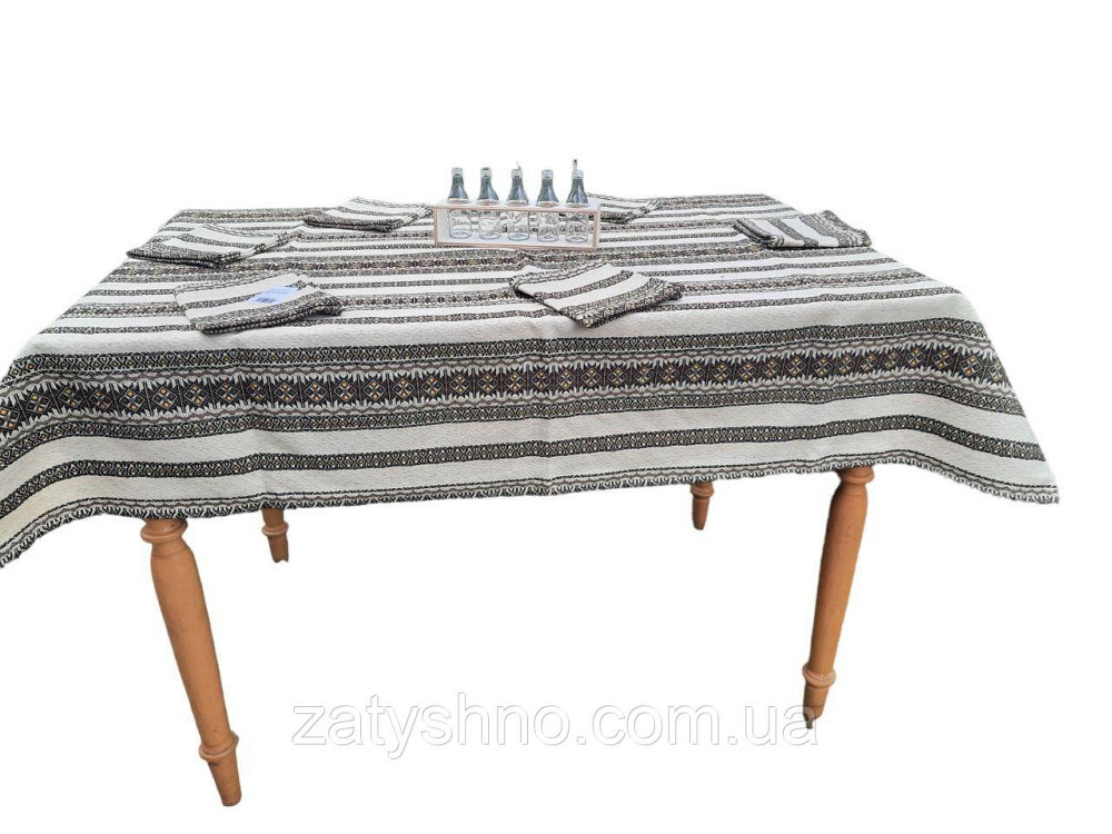 Кофейная  скатерть с салфетками  вышитая  230*140 Киев - изображение 3