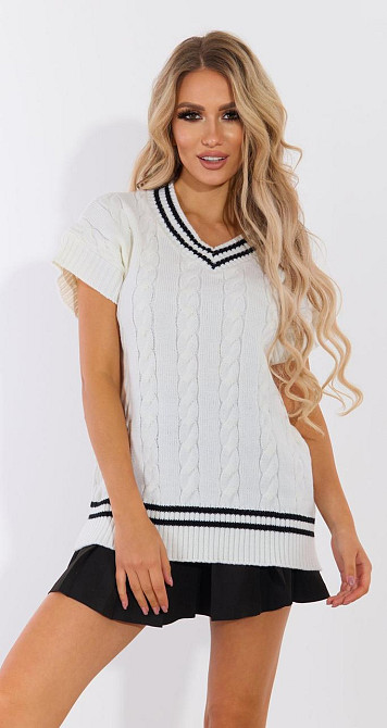 Стильная вязанная жилетка (42-46) Киев - изображение 3