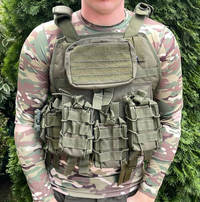 Плитоноска с подсумками Flas (без плит) Оливковый Винница - изображение 2