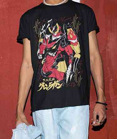 Футболка з аніме принтом Тенген Топпа Гуррен Лаганн оверсайз (S/M/L) Чорний AnimeJ0953 Дніпро