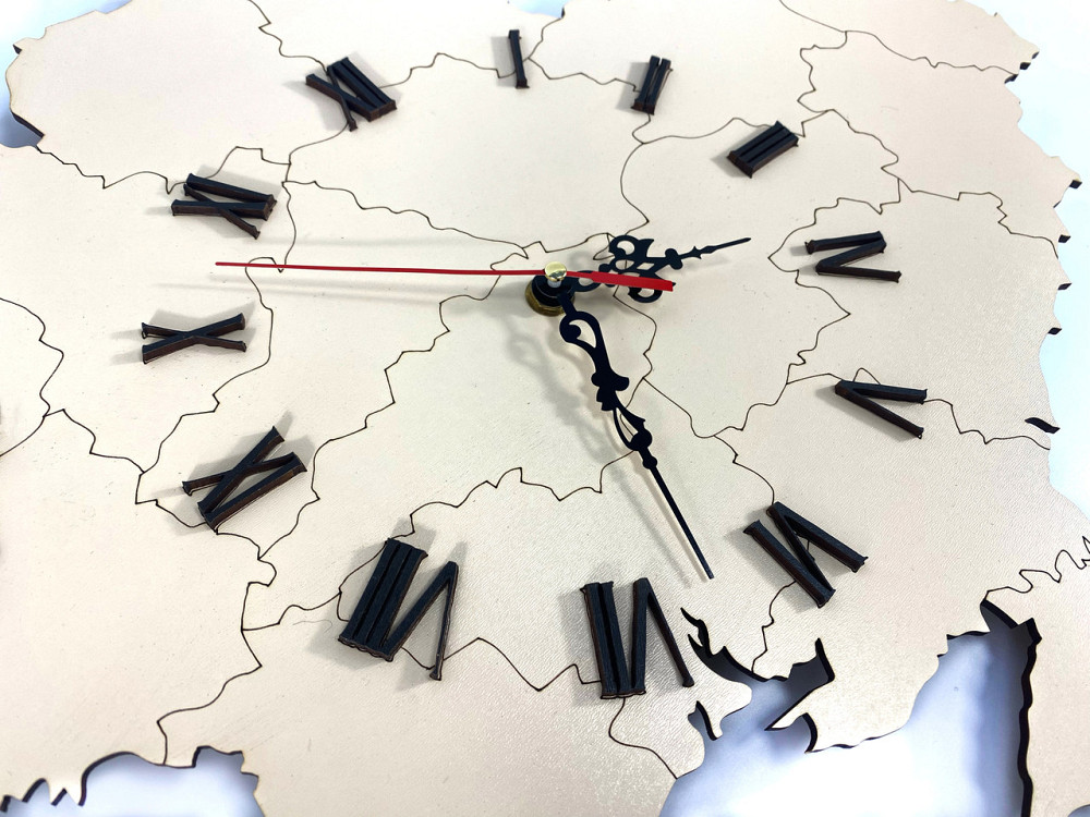 Годинник настінний "Карта України", розмір 59*40 см, настінний годинник з картою України, колір білий Кам'янець-Подільський - фото 3