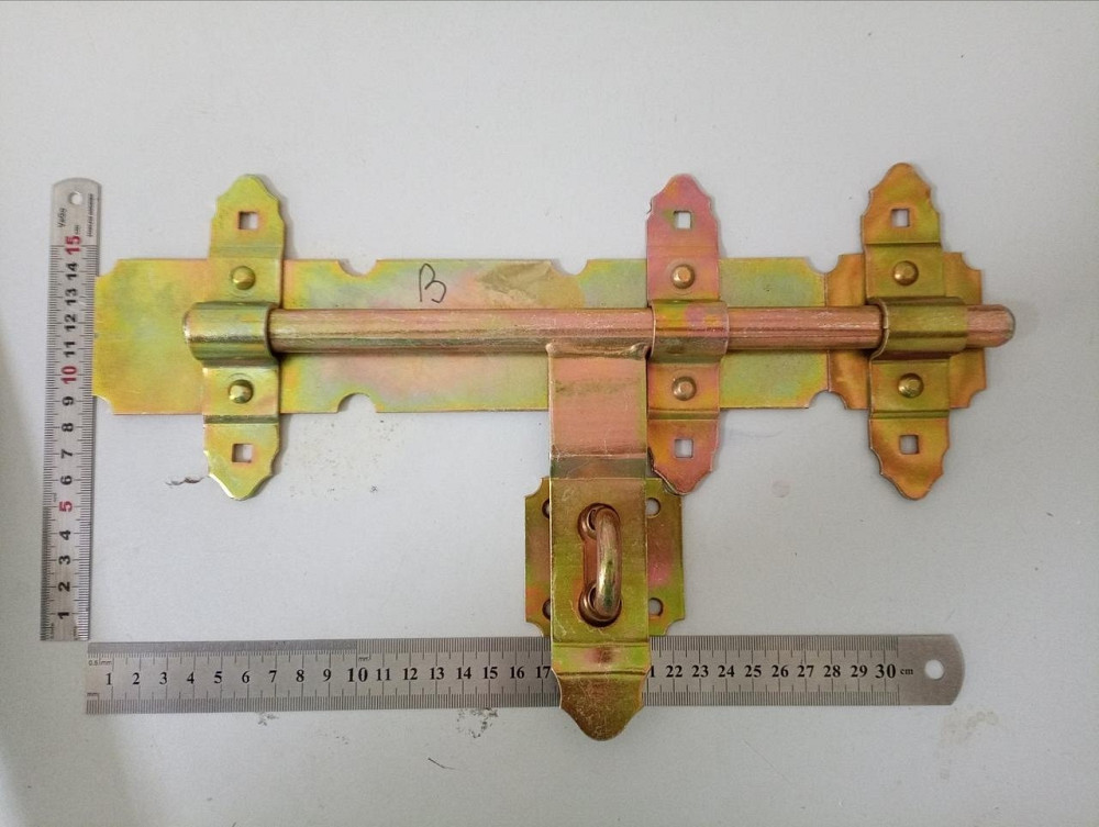 Засув круглий в жовтому оцинку на ворота 350мм "P-o" Київ - фото 1