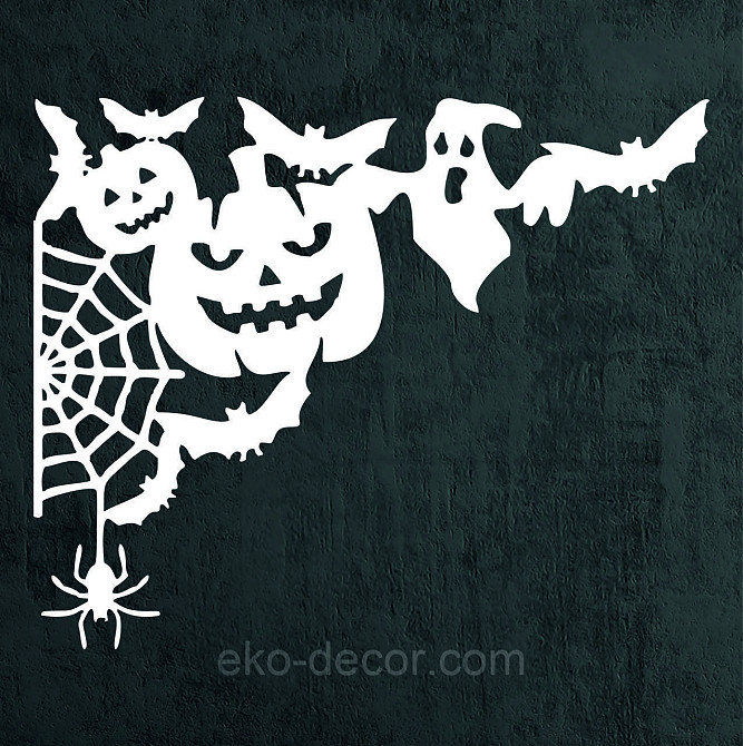 Декоративное настенное Панно «Хэллоуин», Декор на стену 50*40 см, Белый Киев - изображение 9