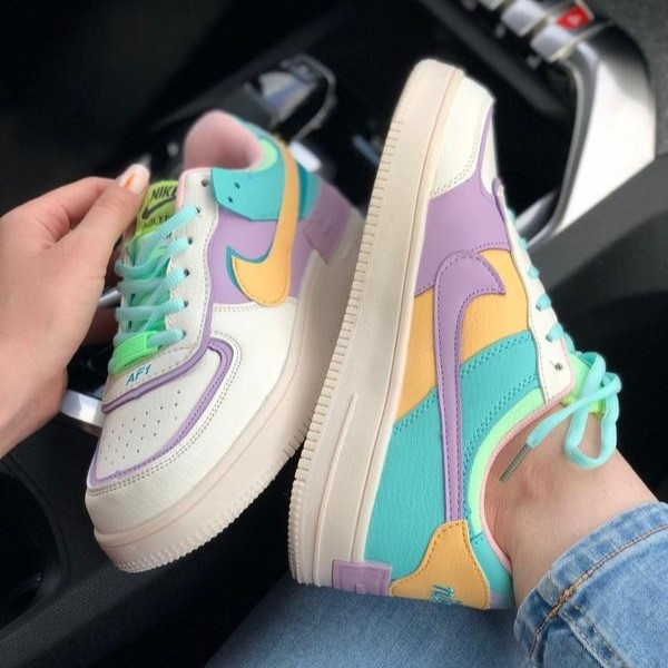 Кроссовки Nike Force Белые Женские Кожаные Форсы Разноцветные Найк Shadow (размеры: 36,37,38,39,40,41) - 2 Днепр - изображение 3