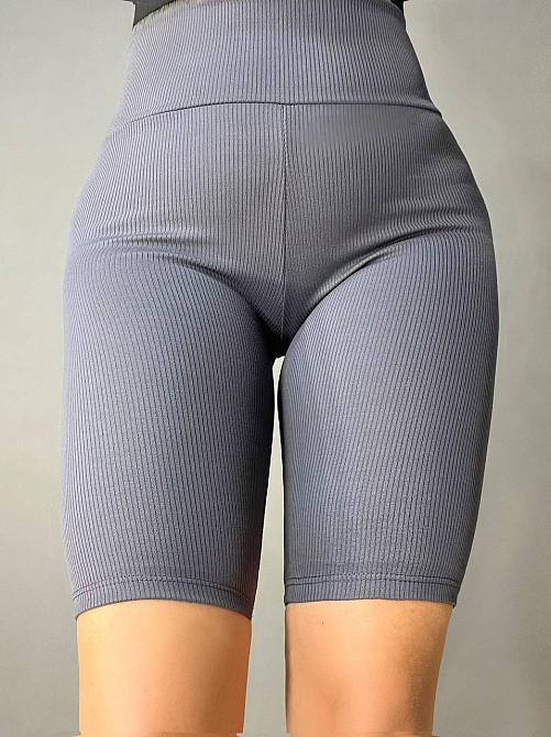 Шорты женские Prenses 113 велосипедки в рубчик средней длины серые, серый, XL Киев - изображение 13