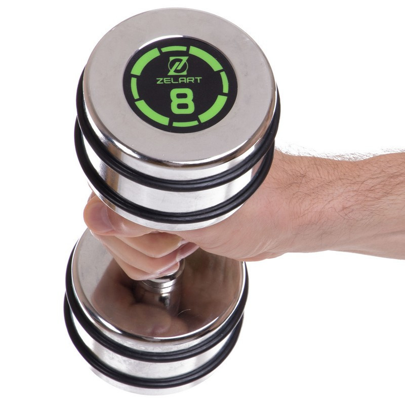 Гантель 8 кг хромована Zelart-2622-8 Київ - фото 1