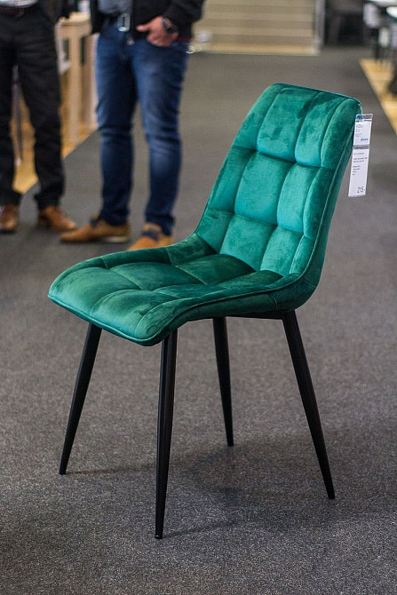 Стілець CHIC VELVET чорний каркас/зелений BL.78 Днепр - изображение 5