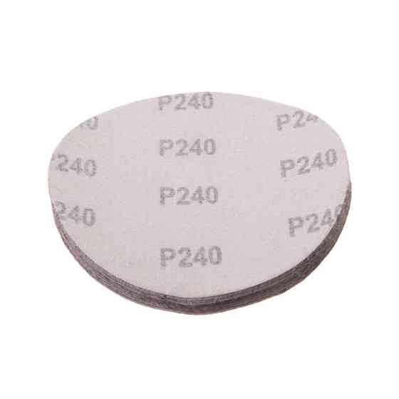 Круг наждаковий на липучці 125 мм, папір клас E, щільність 220 г/м², К240, 10 од. INTERTOOL BT-0566 Київ