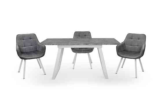 Стіл Тандем 120(+40)*75 білий метал/мрамор світл Київ