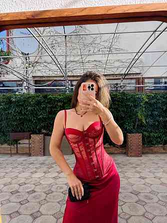 Женский стильный романтичный корсет легкая кружевная сетка туречковина + атлас Красный, 44 Одесса