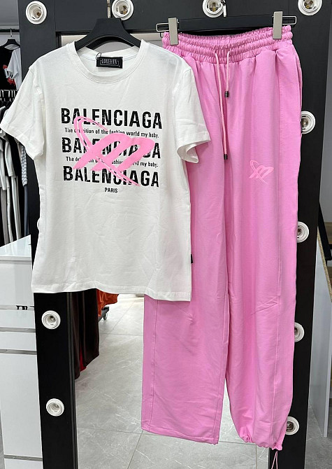 Жіночий стильний, зручний костюм двонитка пеньє + кулір Барбі, 46 Одеса - фото 1