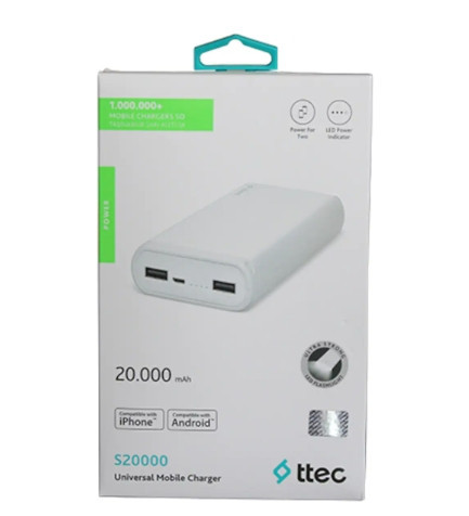 Портативное зарядное устройство Power Bank Ttec S20000 20000mAh (White) Винница - изображение 4