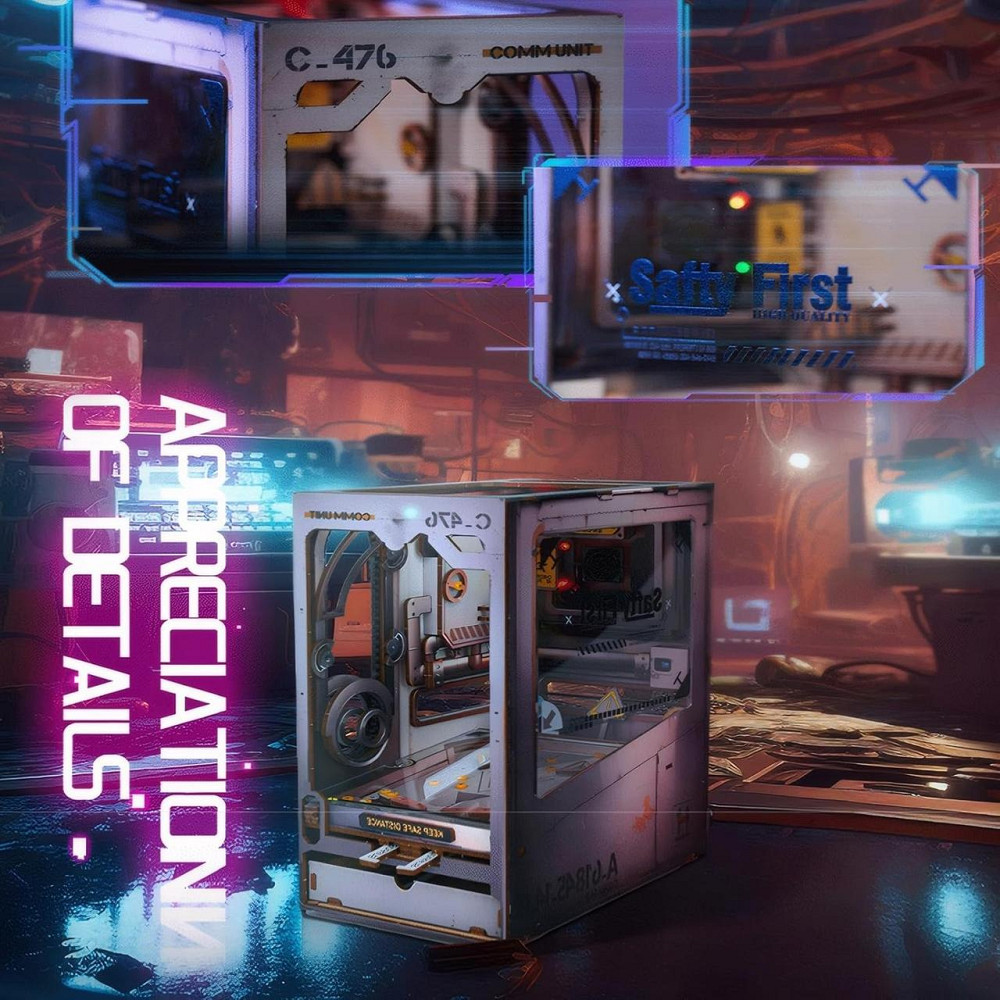 3D Румбокс бук нук DIY Книжний Кіберпанк + Пилозахисний купол SL-17 Київ - фото 6