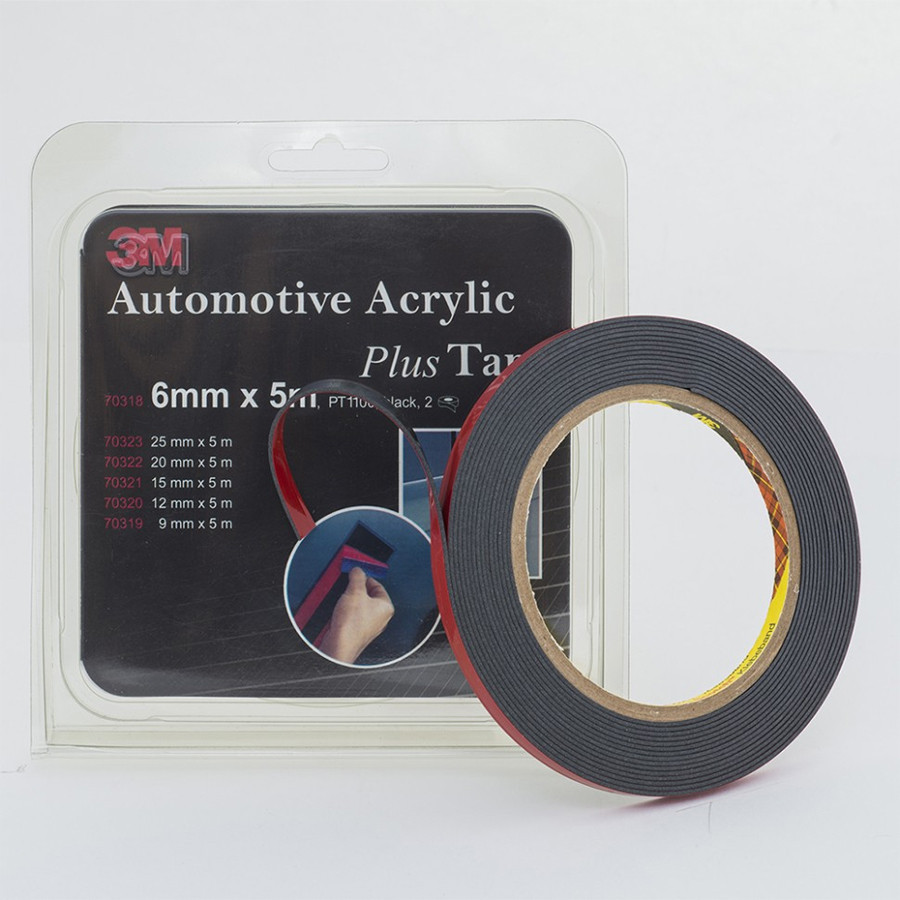 Скотч двосторонній 6мм х 5м 3M 1100 "Plus Tape" (ціна за уп.-2шт) чорний, 70318 Київ - фото 1