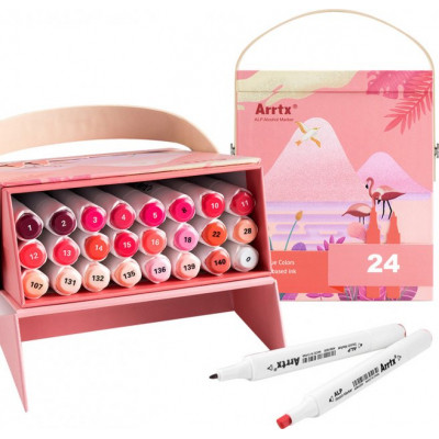 Художній маркер Arrtx Спиртові Alp ASM-02RD 24 кольори Червоні відтінки (LC302253) Вінниця - фото 1