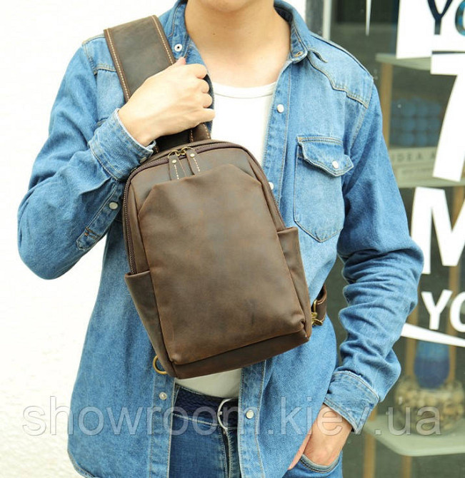 Мужская сумка на грудь (слинг), бананка Wild Leather (8012) Киев - изображение 10