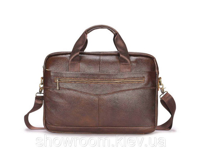 Чоловіча ділова шкіряна сумка для ноутбука Leather Collection (373) коричнева Київ - фото 1
