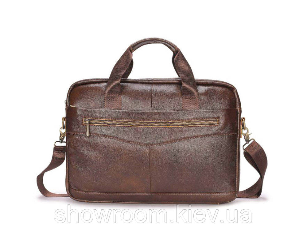 Чоловіча ділова шкіряна сумка Leather Collection (373) коричнева Київ - фото 1